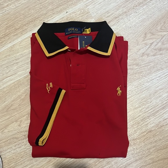 Polo Ralph Lauren Black Custom-Slim-Fit Mesh Signature Polo Shirt - Picture 5 of 5